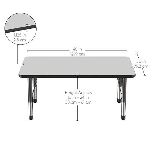 FDP 30" x 48" Rectangle Table with Chunky Legs