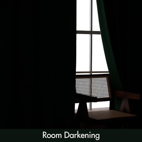 Emerald Green Blackout Velvet Curtains Drapes 84 Inch Long 52"x84" (2 Count)