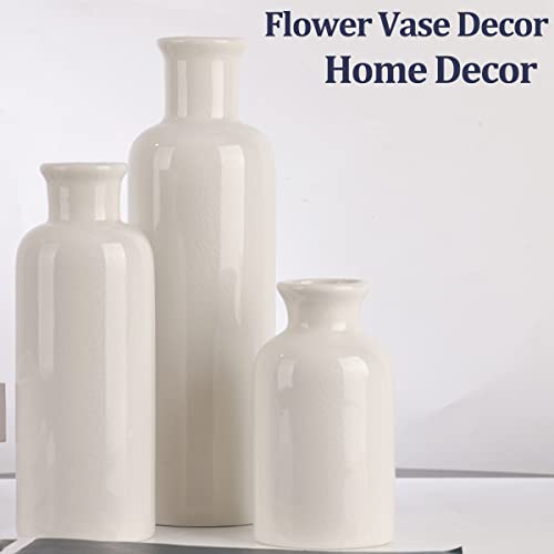 White Ceramic Vase Set (3 Count)