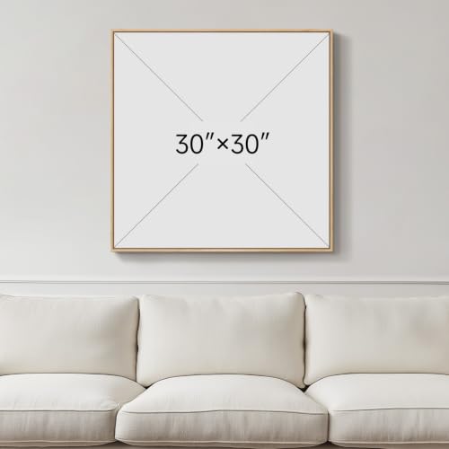 Large Framed Modern Neutral Green Abstract Landscape Wall Art