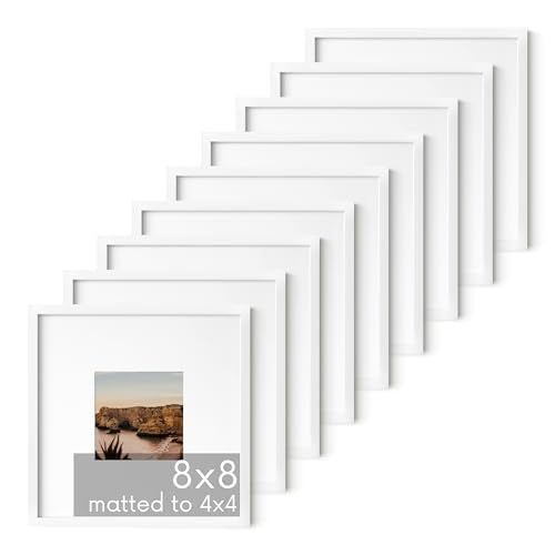 8x8 White Aluminum Frame Set of 9