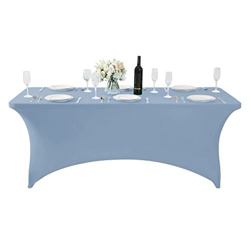 Spandex Table Cover for 6Ft or 4fT or 8ft Table Universal Fitted Stretch Tablecloth for Party