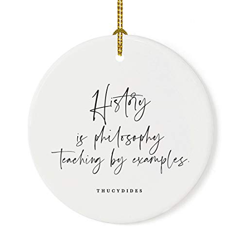 Round Ceramic Porcelain Christmas Tree Ornament for Teacher Thank You Appreciation Graduation Gift