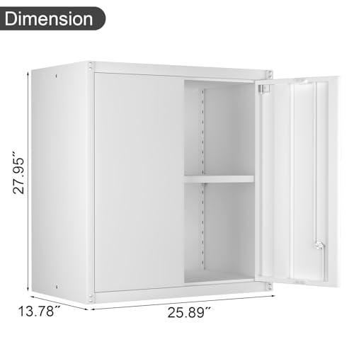 Wall Cabinet Metal Storage Cabinet with 2 Doors