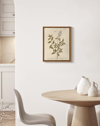 Framed Boho Wall Art with Holder Minimalist Botanical Print Canvas Wall Art Pictures for Rustic Vintage Farmhouse Home Kitchen Wall Decor 8x10in