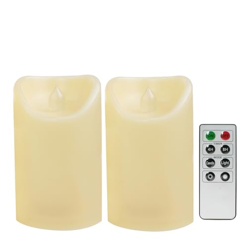 Outdoor Battery Operated Flameless LED Pillar Candles w (2 Count)