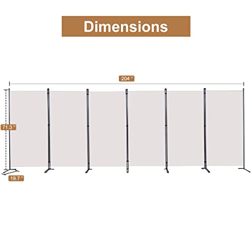 6 Panel Folding Room Divider