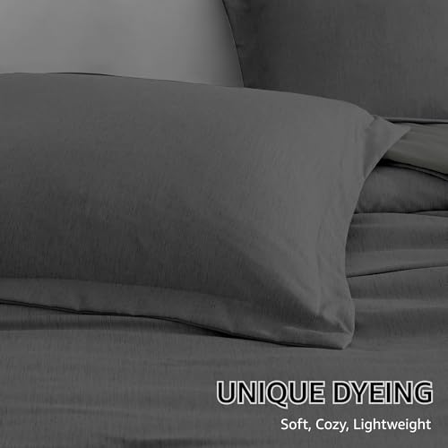 Queen Comforter Set 7 Pieces Dark Grey Cationic Dyeing Bed in a Bag