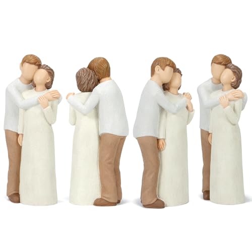 Elderly Mom and Son Figurines
