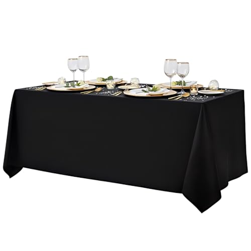 90x156 Inch Black Tablecloth for 8 Foot Rectangle Tables