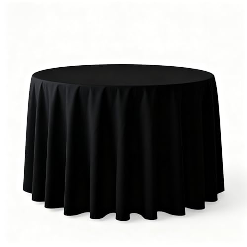 120 Inch Black Tablecloths for Round Tables