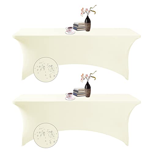 2Pack Spandex Waterproof Table Covers 8ft (2 Count)