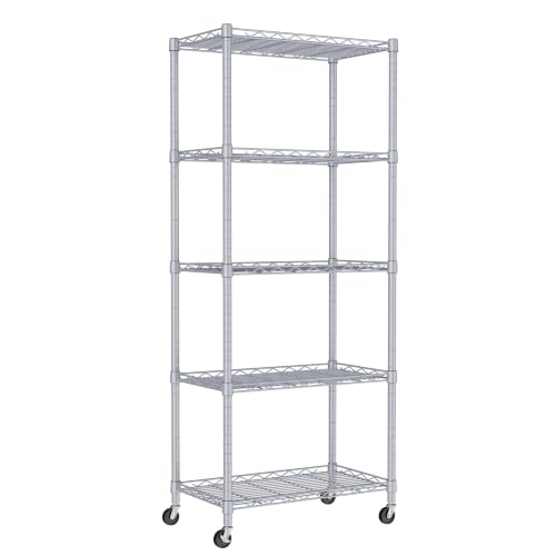 5 Wire Shelving Metal Storage Rack Adjustable Shelves