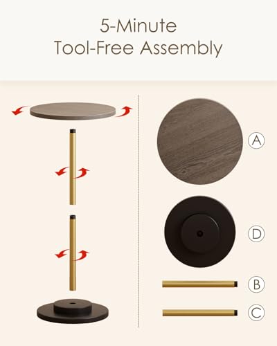 Drink Table Round Side Table for Small Spaces