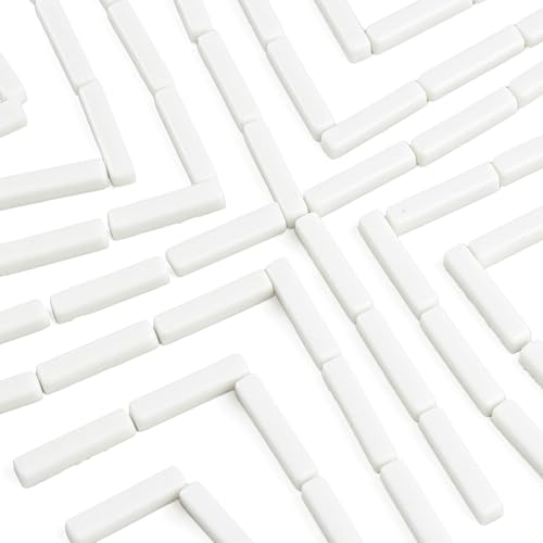 150g White Strips Glass Mosaic Tiles for Crafts Bulk (5.29 Ounce)