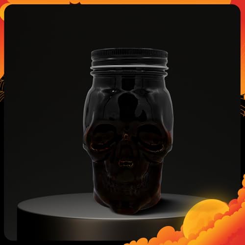 Set of 2 Skull Mason Jar Glasses with Lids (4 Count)