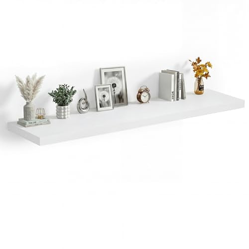 55 x 12 Deep Floating Shelves Wall Mounted Set of 1 White