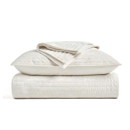 Stripe Channel Luxury Velvet Quilt Set King Size