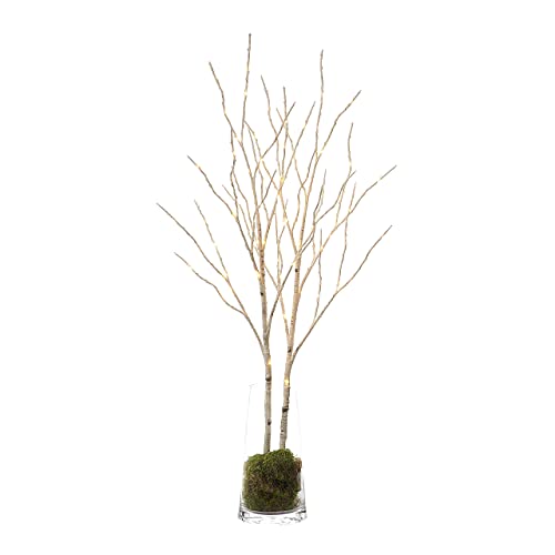 Lighted White Twig Branches 32IN 100 LED with Timer Battery Operated