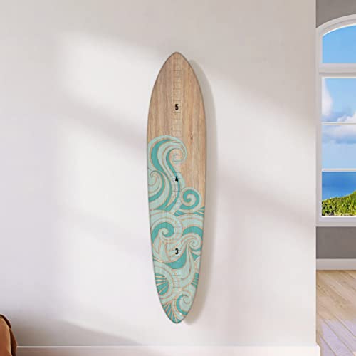 Wooden Surfboard Wall Decor Growth Chart