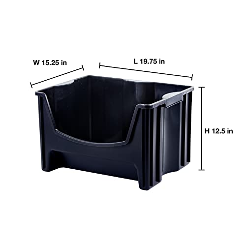 Jumbo Stackable Storage Bins (3 Count)