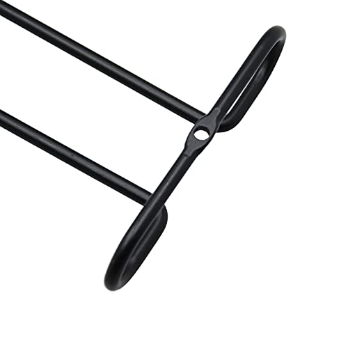 10 Inch Wine Glass Rack Under Cabinet Shelf Stemware Storage Hanging Hanger Organizer Glasses Holder with Drying Under Counter Metal for Kitchen and Bar Set of 2 Black (2 Count)