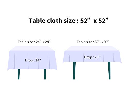 Small Black Square Tablecloth 52x52 Inch