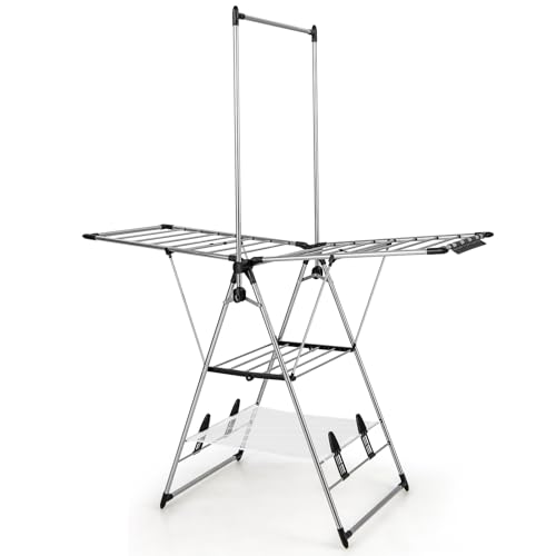 Foldable Clothes Drying Rack with 6