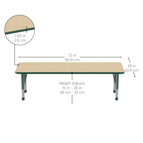 FDP 24" x 72" Rectangle Table with Chunky Legs