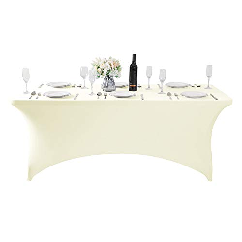 Spandex Table Cover for 6Ft or 4fT or 8ft Table Universal Fitted Stretch Tablecloth for Party