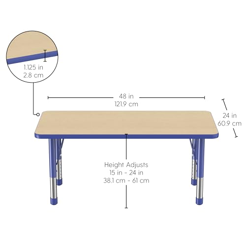 FDP 24" x 48" Rectangle Table with Chunky Legs