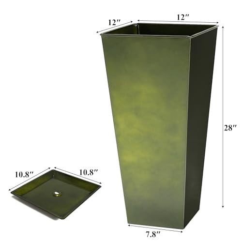 Garden 28" Large Metal Glazed Planter Set of 2 (2 Count)