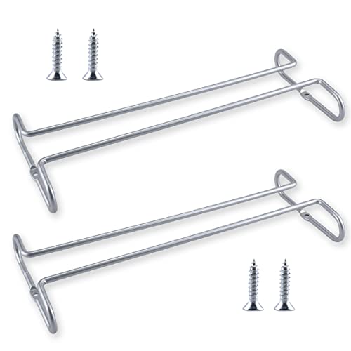 2 Pack 10.3 Inch Under Cabinet Hanging Wine Glass Racks (2 Count)