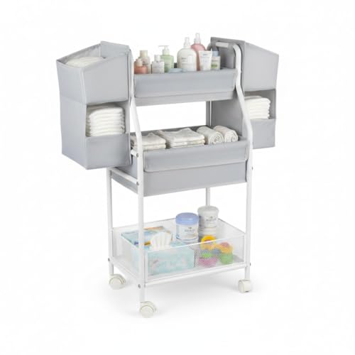 Rolling Utility Cart with Side Storage