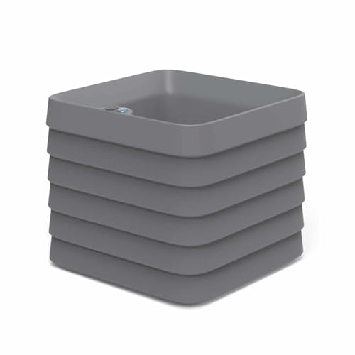 TruDrop Self Watering Slat Square Box Planter