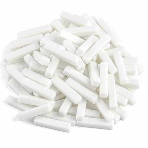 150g White Strips Glass Mosaic Tiles for Crafts Bulk (5.29 Ounce)