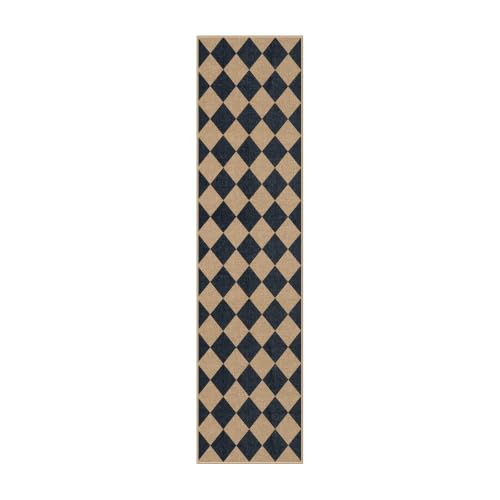 Checkered Hallways Runner Rug Non Slip