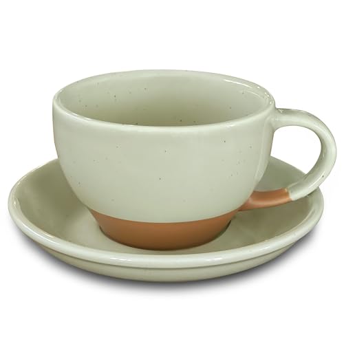 Ceramic Latte Art Mug With Saucer