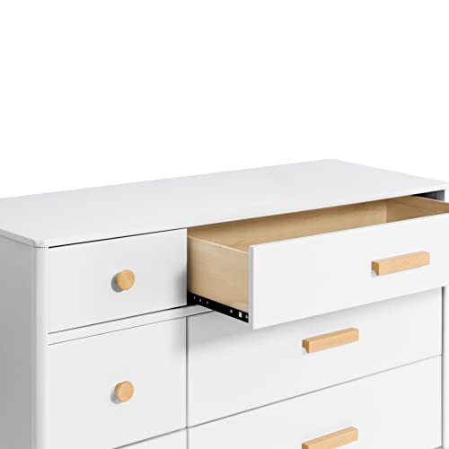 Lolly 6 Drawer Assembled Double Dresser in White and Natural