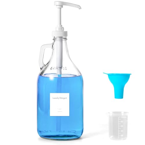 Glass Laundry Detergent Dispenser with Pump