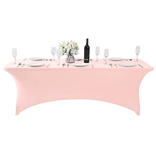 Spandex Table Cover for 8FT or 4ft or 6ft Table Universal Fitted Stretch Tablecloth for Party