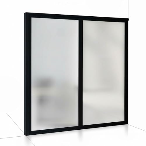 2 Panel Stationary Frosted Glass Partition Kit (2 Count)