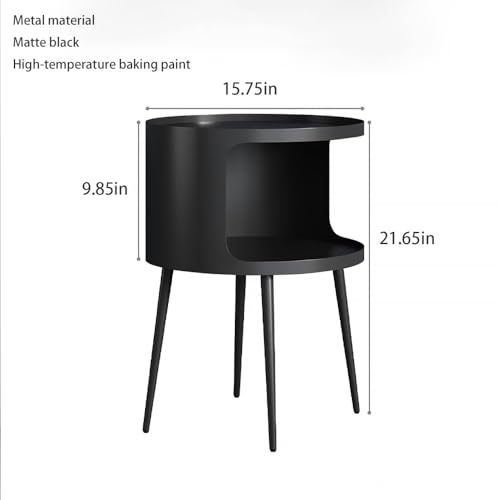ZHBHHYZ Modern Round Side Table with Open Storage