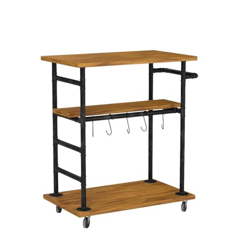 Industrial Portable Kitchen Island on Wheels