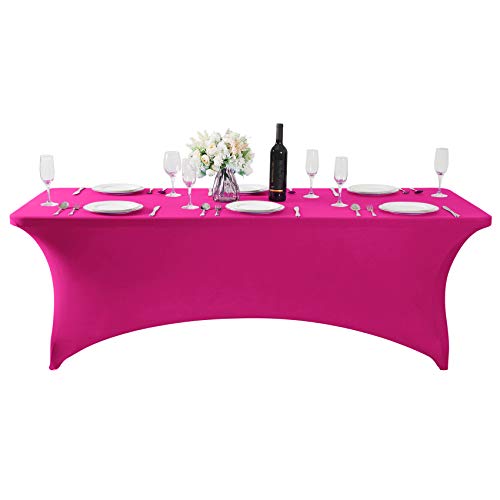 Spandex Table Cover for 8FT or 4ft or 6ft Table Universal Fitted Stretch Tablecloth for Party
