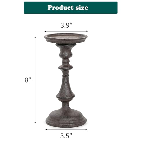 Rustic Cast Iron Pillar Candle Holder