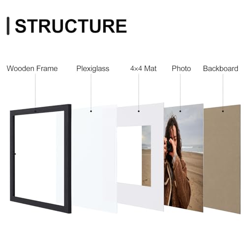 8x8 Picture Frames Set of 9 for Wall or Tabletop Display (9 Count)