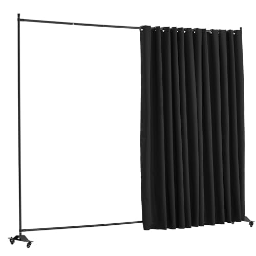 Room Divider Portable Panel Room Divider with Wheels Curtain Divider Stand