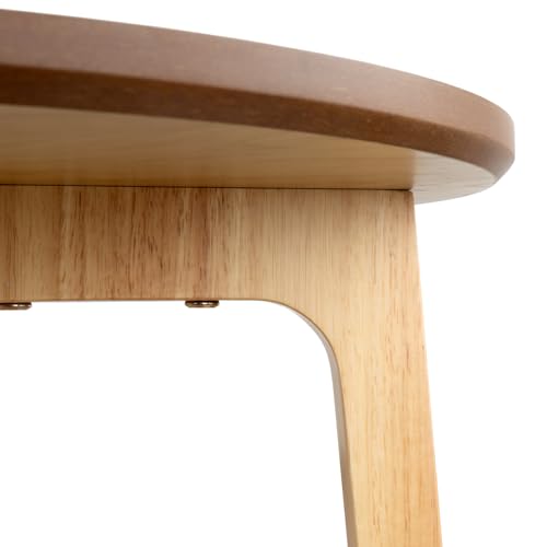 2 Tier Round Coffee Table Wood Nesting Side Table