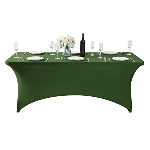 2Pack Spandex Table Cover for 8FT or 4ft or 6ft Table Universal Fitted Stretch Tablecloth for Party (2 Count)